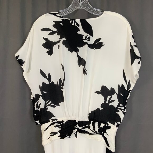 Joie Ashleena Silk Floral Dress In White And Black Size 12 - Picture 9 of 16